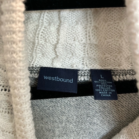 Westbound Women’s Gray & White Pull Over Sweat Shirt w Cowl Neck
Size L - Picture 4 of 6
